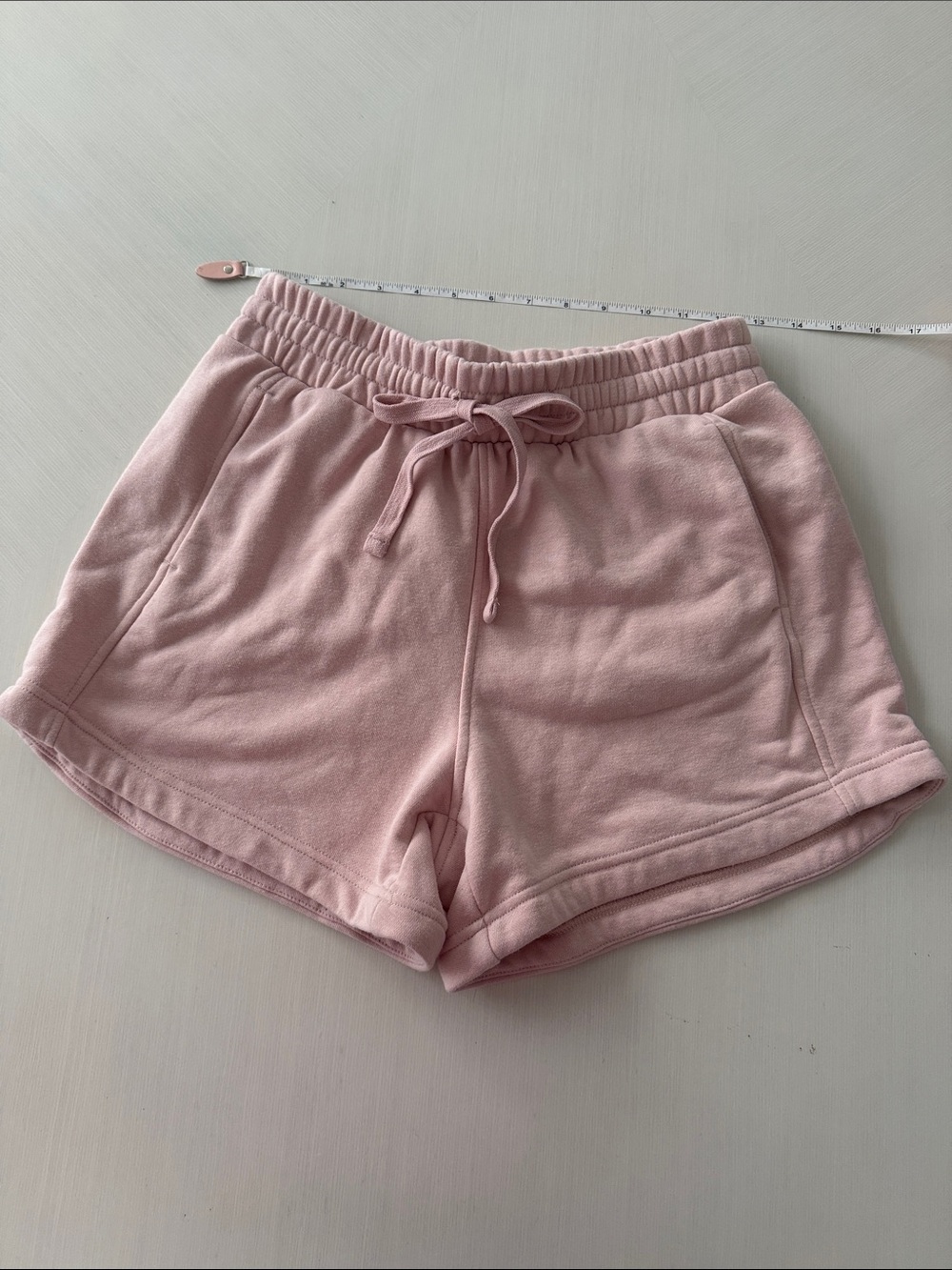 Women's Pale Pink Athletic Drawstring Shorts